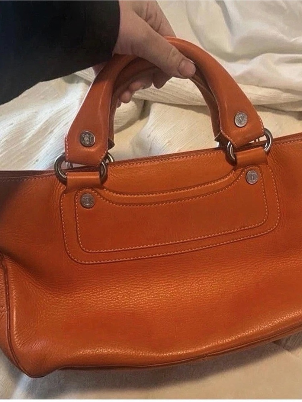 Celine Boogie Bag Orange Leather Tote - Picture 2 of 11